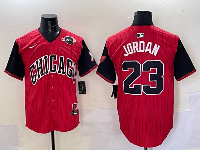 Men Chicago White Sox #23 Jordan Red Stripe Joint Name Nike 2025 MLB Jersey style 40->women mlb jersey->Women Jersey